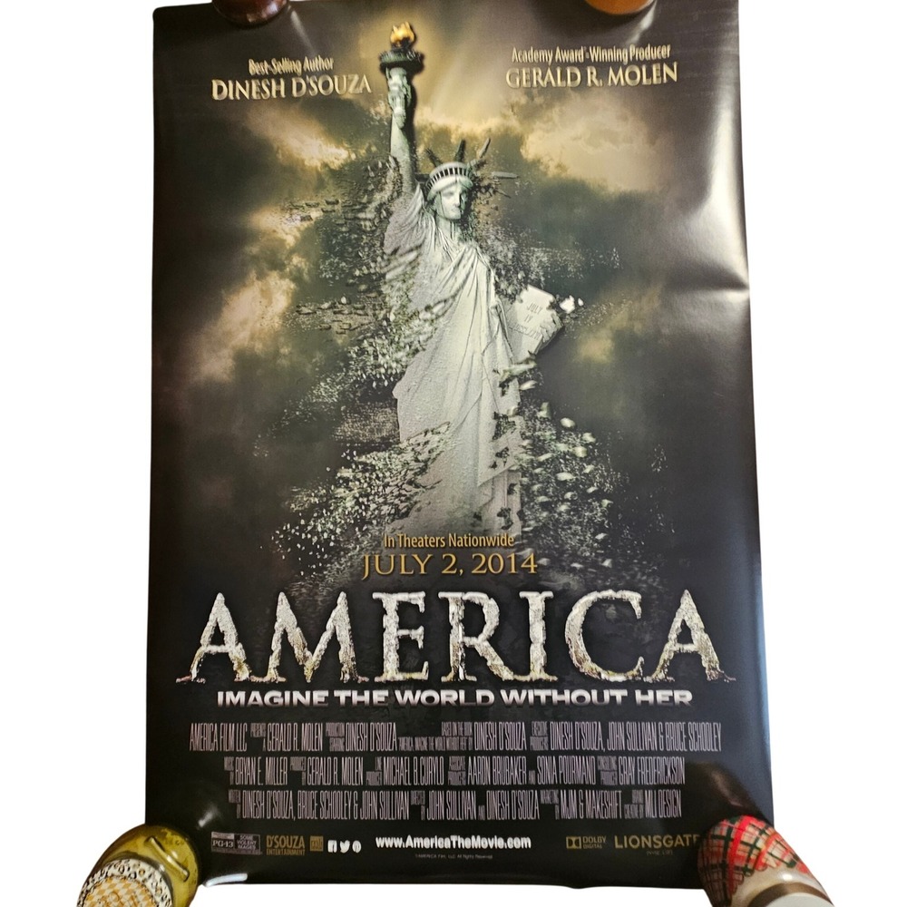 America: Imagine the World Without Her 2014 Movie Poster 27x40 Dinesh D'Souza